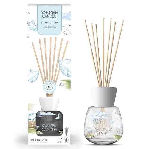 Image of Yankee Candle Signature Scented Reed Diffuser | Clean Cotton Aroma Diffuser | up to 10 Weeks of Fragrance | 100 ml | Perfect Gifts for Women