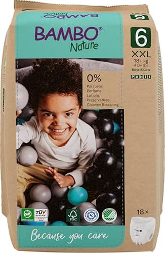 Image of Bambo Nature Premium Training Pants (Size 6 XXL 18+kg), 18PK, Pull Ups, Eco-Labelled Potty Training Pants, Secure, Comfortable, Discreet for Active Day and Comfy Night's Sleep