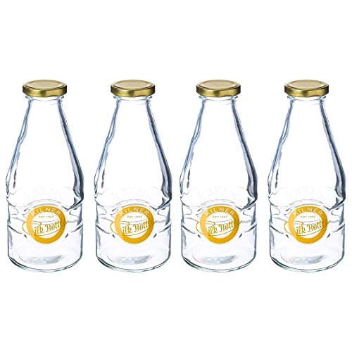Image of Kilner Twist Top Milk Bottle 1/3 Pint 568ml Clear (Pack of 4)