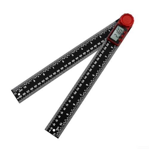 Image of Digital Angle Finder 300Mm, Carbon Protractor Ruler With 0.05° Resolution, Nylon Glass Body, Auto-Off Display For Woodworking And Construction, Black