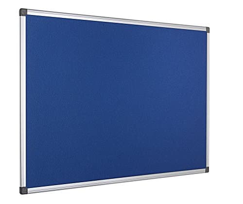 Image of Bi-Office Notice Board Maya, Blue Felt, Aluminium Frame, 120 x 90 cm