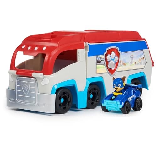 Image of Paw Patrol: The Mighty Movie, Pup Squad Patroller Toy Lorry, with Collectible Mighty Pups Chase Pup Squad Toy Car, Kids’ Toys for Boys and Girls Aged 3+