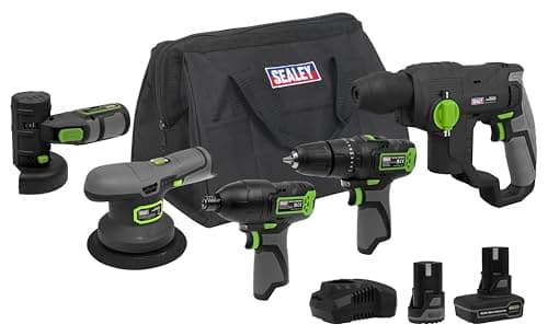 Image of Sealey 5 x 10.8V SV10.8 Series Cordless Combo Kit - 2 Batteries - CP108VCOMBO7