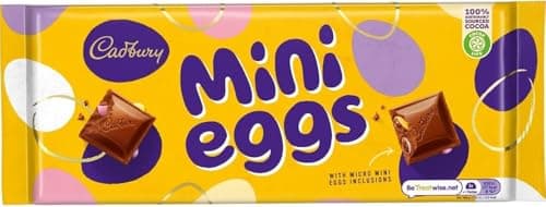 Image of Cadbury Mini Eggs 360g Large Chocolate Bar with Micro Mini Eggs | Creamy Cadbury Milk Chocolate, Easter Basket Chocolate Treat for Kids & Adults, Large Sharing Bar for Gifting on all Ocassions