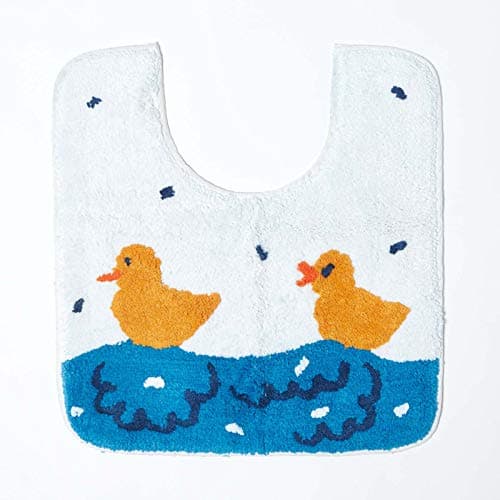 Image of HOMESCAPES Duck Pond Pedestal Mat, 45 x 50 cm, 1400 GSM rug in 100% Cotton, Non Slip Spray Back, Washable at Home