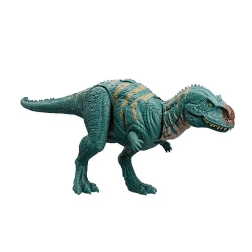 Image of Mattel Jurassic World: Chaos Theory Netflix - Wild Roar Majungasaurus Dinosaur Figure with Continuing Massive Chomp Attack & Roar Sound, Posable Toy & Digital Play, HTK76
