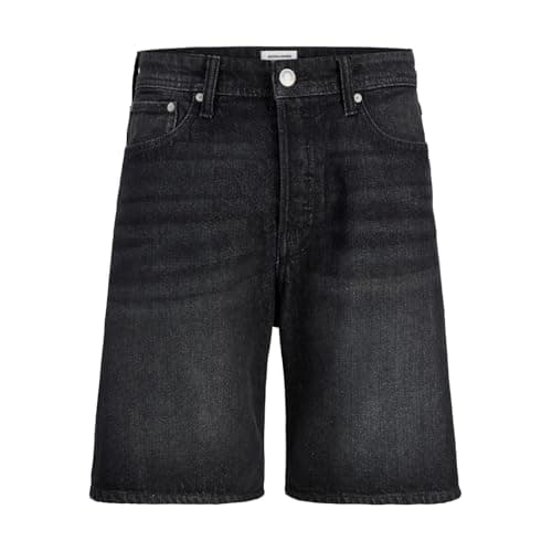 Image of JACK & JONES Mens Denim Shorts Black Denim M