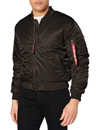 Image of Alpha Industries Men's MA-1 VF Vintage Fit 59 Bomber Jacket, Black Olive, XL