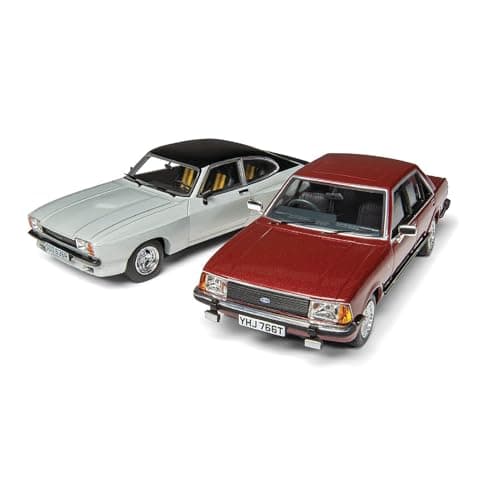 Image of Corgi Diecast Model Cars - CC91991 Ford Capri Mk2 X-Pack, Ford Granada Mk2 2.8i Ghia, Men & Women Souvenir Gifts from UK - Small Die Cast Toy Car Models for Boys, Gift for Motor Enthusiasts