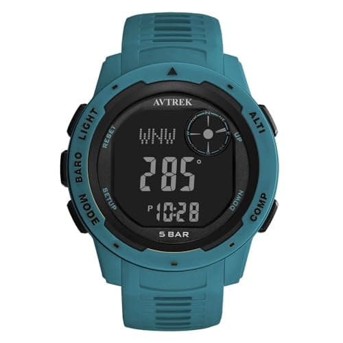 Image of AVTREK Waterproof Digital Watch, Outdoor Sports Watch, Military Army Watch with Pedometer, Altimeter, Compass - Perfect for Men, Women, and Teenagers (Blue)