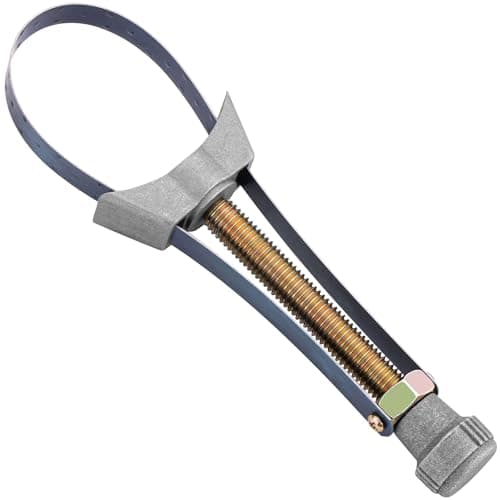 Image of EFFEKTWERK Oil Filter Wrench w/Adjustable Strap (65mm - 110mm), Heavy-Duty Aluminum Steel Band, Universal Filter Removal Tool for Car & Truck