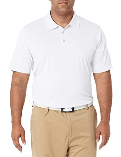 Image of Amazon Essentials Men's Golf Polo Shirt, Quick Dry, Short Sleeve, White, M