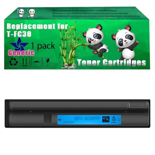 Image of Replacement T-FC30 Toner Cartridges Compatible for Toshiba E-Studio 2050 C 2050 C SE 2051 C 2550 C 2550 CSE 2551 C Printers, Up to 38000 Pages, Vivid Colors, Contains Chip (1 Pack Cyan)