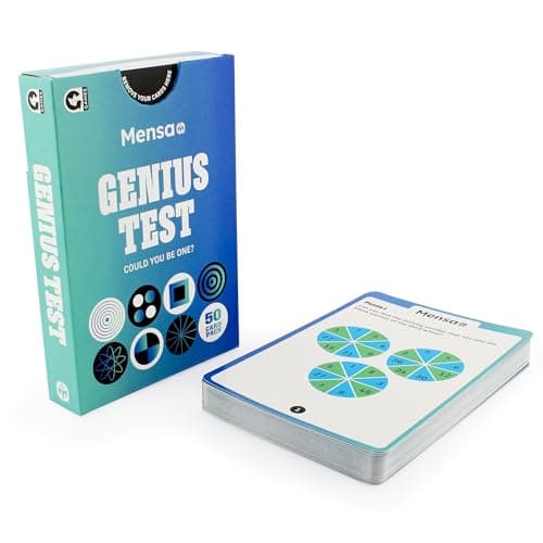 Image of Ginger Fox Official Mensa Genius Test - Test Your Brainpower - 50 Double-Sided Puzzle Cards