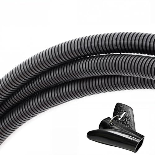Image of Split Wire Loom Tubing 6m x 16mm – Flexible Corrugated Conduit for Auto & Electrical | Durable PE Plastic Cover for Wires & Cables | Easy Split Design – Black