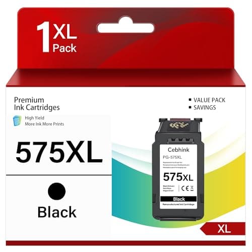 Image of PG-575XL 575 Black Ink Cartridges Compatible for Canon 575 PG-575 Ink Cartridge - Printer Ink for PG575XL PG575 575 XL Work with Canon Pixma TS3750i TR4755i TR4700 TS3550i TS3551i TR4750i (1 Pack)