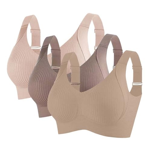 Image of duxyoz Beige Minimiser Bras for Women UK Non Wired Full Cup,Firm Support Wireless Comfortable No Underwire Bras