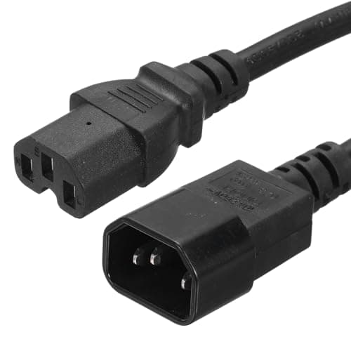 Image of PATIKIL AC Power Cord 3 Prong C14 Male to C15 Female 1.5mm2 3Meter 9.8Ft 250V 10A PDU Extension Cable for Laptop Electronics TV Computer Printer Radio Monitor