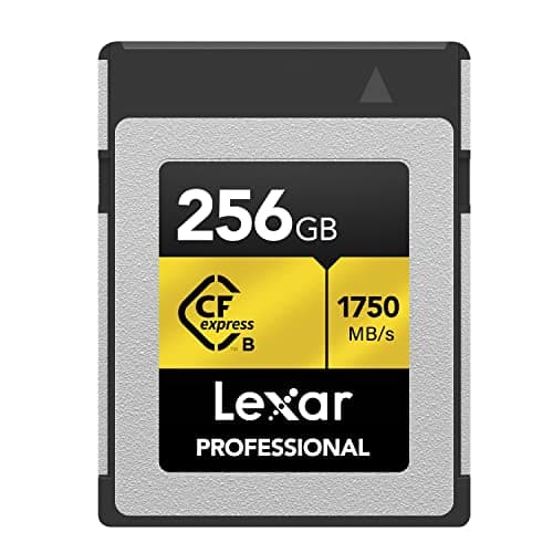 Image of Lexar Professional GOLD Series 256GB CFexpress Card, Type B CF Card, Up to 1750MB/s Read, Adopt PCIe 3.0 and NVMe, Memory Card for Professional Photographer, Videographer (LCXEXPR256G-RNENG)