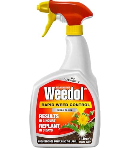 Image of Weedol Rapid Weed Control Ready to Use 1L – Fast-Acting Weed Killer for Lawns, Patios, Driveways, Eliminates Tough Weeds Including Dandelions & Thistles, No Glyphosate, Easy Spray Application
