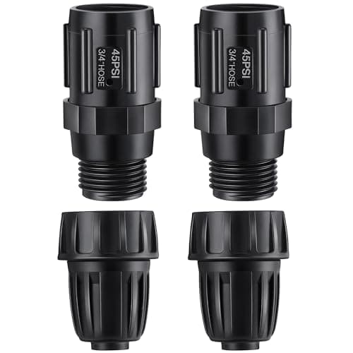 Image of ElectricWise 4 Piece Drip Irrigation Pressure Regulator Faucet Adapter Set, 3/4" FHT x 3/4" MHT Pressure Regulator, 1/2" Drip Irrigation Hose Adapter for Drip Irrigation System (45Psi)