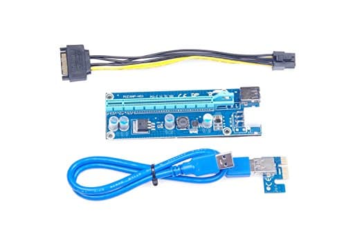 Image of KNACRO PCI-E USB 3.0 Cable Express 1X to 16X Extension Cable - Mining Dedicated Graphics Card Extension Cable Adapter with 6pin Cable for PC Desktop Laptop