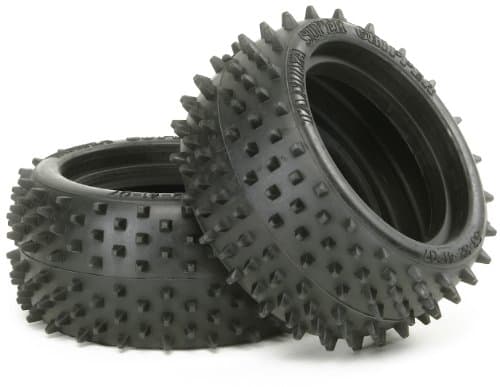 Image of TAMIYA 53084-000 300053084 Buggy Tyres Square Spike Rear 60/29 Pack of 2