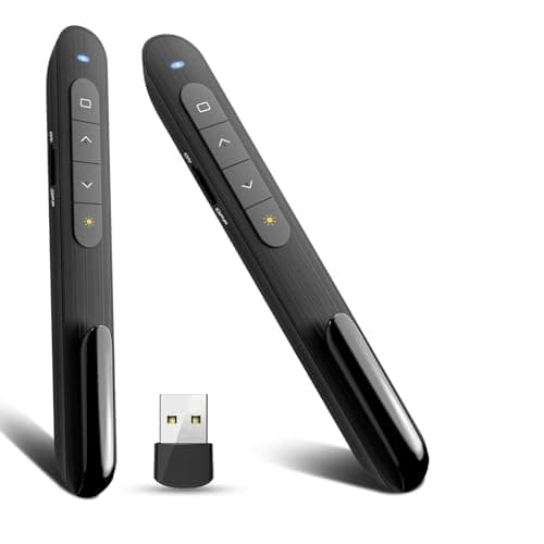Image of 2Pack Wireless Presenter Remote Presentation Pointer Clicker with Hyperlink Volume Remote Control, Powerpoint Board Slide Advancer Presentation Clicker for Mac/Laptop(NO Battery)
