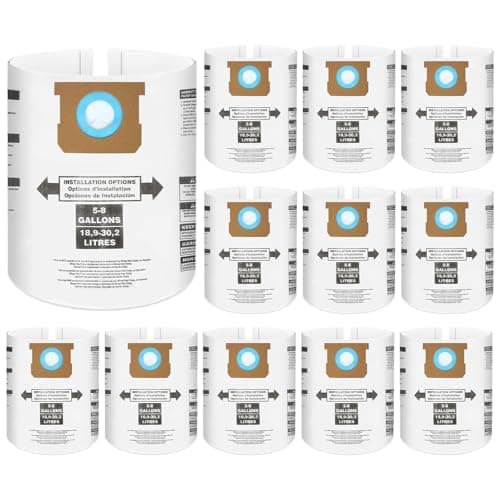 Image of 10 Pack 90661 Vacuum Bag Replacement for Shop Vac Bags 5-8 Gallon Type E 90661 9066100 9066133, Disposable Dust Collection Filter Bags for Type H 90671 9067100 9067133