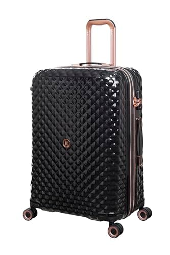 Image of It Luggage Glitzy 27" Hardside Checked 8 Wheel Expandable Spinner, Black, M, Glitzy 27" Hardside Checked 8 Wheel Expandable Spinner