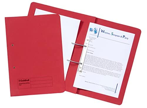Image of Guildhall 348-REDZ Transfer Spring Files 315 gsm Capacity 38 mm Foolscap Ref 348-REDZ - Red, Pack of 50