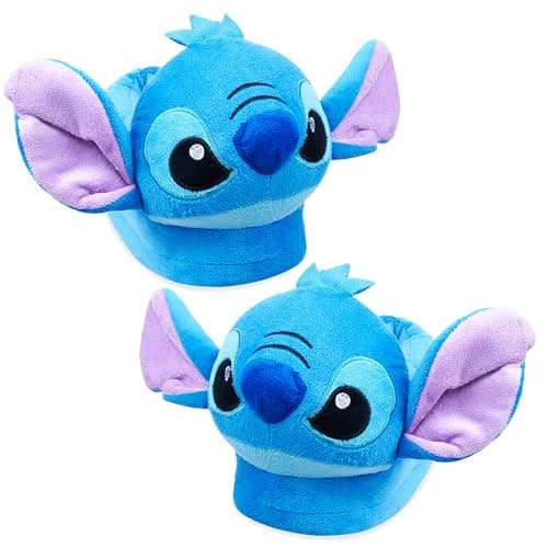 Image of Disney Stitch, Womens Slippers 3D Fluffy Non Slip - Stitch Gifts (Blue Stitch, 7/8 UK)