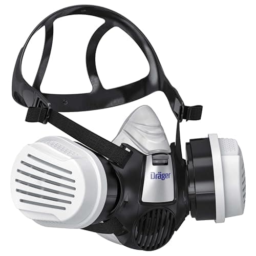 Image of Dräger Spray Paint Mask, Respirator Mask X-plore 3300 + 2x reusable A2 P3 filters for Airbrushing, Agricultural Pesticide Spraying and Resin Epoxy Work - against dust, Organic gases & Vapours Size L
