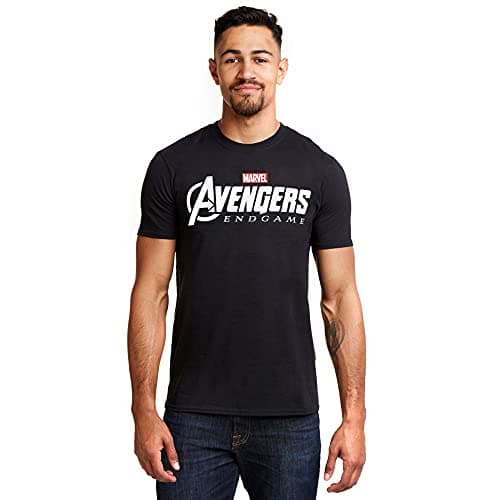 Image of Marvel Men's Avengers Endgame Logo T Shirt, Black, L UK