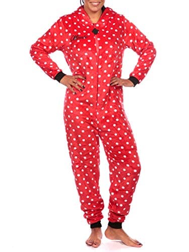 Image of Disney Womens Minnie Mouse Onesie Red Size Medium