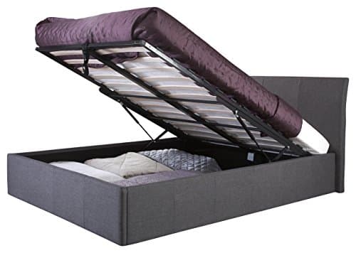 Image of GFW Ascot Fabric Ottoman Bed Frame, King Size, Grey