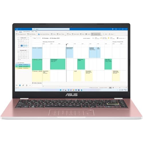 Image of ASUS Vivobook 14 E410KA | 14" Full HD Laptop with Microsoft Office 365 | Intel Celeron N4500 | 4GB RAM | 128GB eMMC | Windows 11 S Mode | Pink