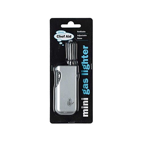 Image of Chef Aid Small Refillable Gas Lighter, Adjustable Flame, Lockable Safety Switch, Ideal for Kitchen, BBQ, Fireplaces & Candle Lighting