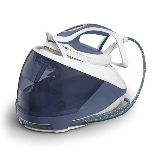 Image of Tefal ProExpress Protect Steam Generator Iron, 7.5-Bar High Pressure, 560g/min Steam Boost, 135g/min Steam Output, No-Setting Technology, Anti-Drip, Stainless Steel, 1.8L, Blue & White, GV9224