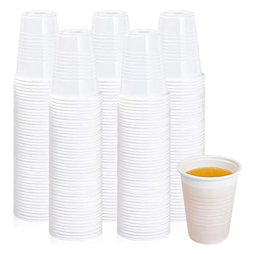 Image of CaterCo White Plastic Disposable Vending Drink Cups for Water Coolers - 7oz (200ml) Plastic Cup - Perfect for Drinking Events, Offices, Reusable, Home, Parties, Gatherings - (7oz - Pack of 100)