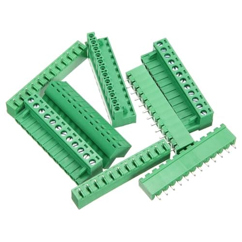 Image of sourcing map 4 Pcs 12 Pin 5.08mm Pitch PCB Mount Screw Terminal Block Connector Plug Socket Panel Mount Pluggable Type Connector 300V 20A for 24-12AWG Cable