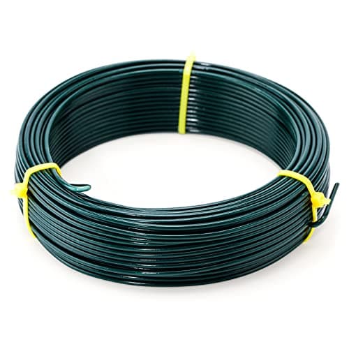 Image of KINGLAKE 30.5m Green Garden Wire 2mm Plastic Coated Twist Plant Training Wire for Climbing Plants Support Fence Trellis