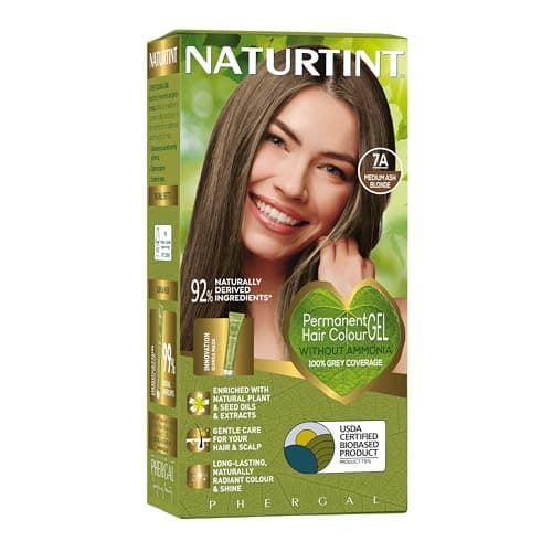 Image of Naturtint Permanent Hair Colour Gel 7A Medium Ash Blonde, Plant Enriched, Biobased, Ammonia Free, Long Lasting Grey Coverage and Radiant Colour, Nourishment and Protection