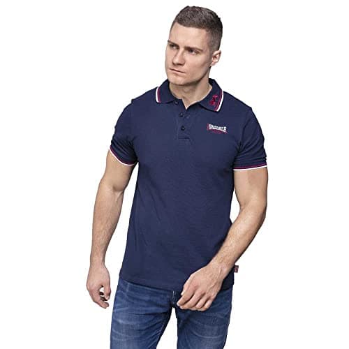 Image of Lonsdale Men's Lion Polo Shirt, Blue/red/White, X-Large
