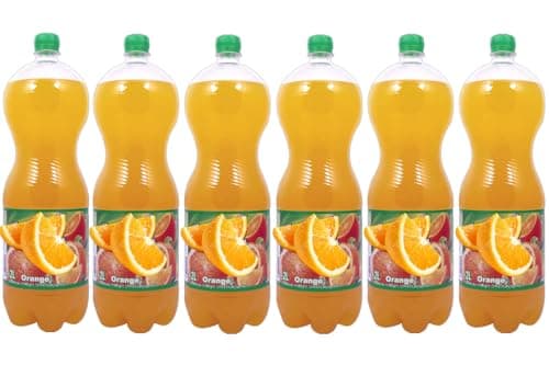 Image of Sparkling Juice Drink 2L – Refreshing Fruity Soft Drink – Large Bottle for Sharing – FF (Pack of 6, Orange)