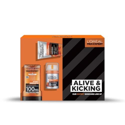 Image of L'Oreal Men Expert Gift Set, Hydra Energetic Alive and Kicking: Shower Gel, Moisturiser and Face Wash