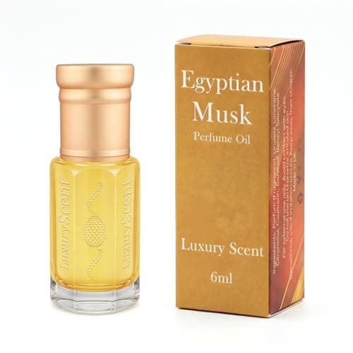 Image of Perfume Oil Egyptian Musk Roll-On 6ml – Long Lasting Alcohol Free Arabian Attar – Premium Quality Soft Musky Floral Fragrance for Men and Women – Elegant Unisex Oriental Scent, Travel Size Perfume Oil