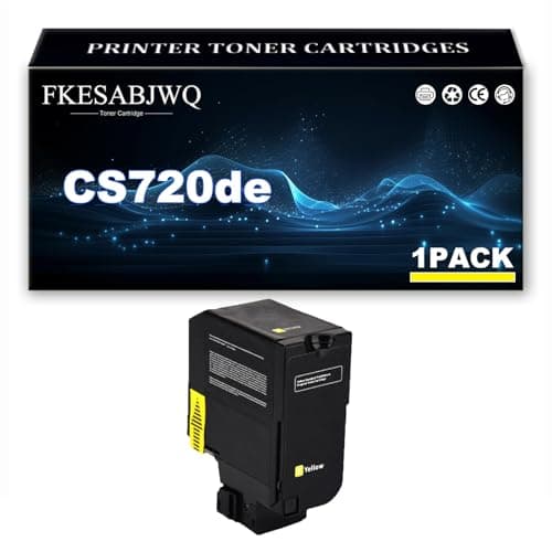 Image of CS720de Toner Cartridge, Compatible 74C2HK0 74C2HC0 74C2HY0 74C2HM0 Toner Cartridges for Lexmark CS720dte CS725dte CX725dte CS720de CS725de CX725de Printer,Yellow-1 Pack