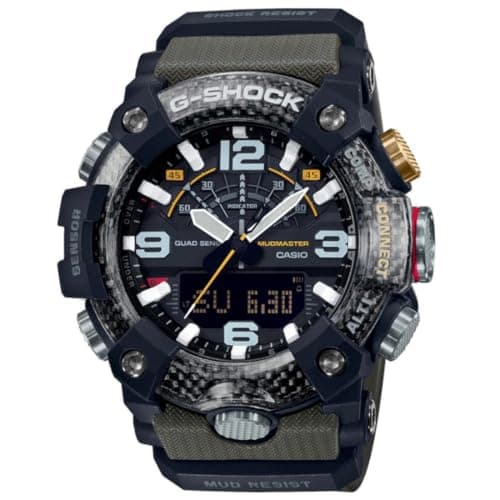 Image of Casio Men's 43.00mm Quartz Watch with Black Digital dial and Khaki Resin Strap GG-B100-1A3ER