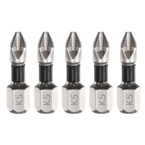 Image of sourcing map 5pcs Impact Phillips Screwdriver Bit PH2 (#2) Anti Slip Tip 1/4" Hex Shank 1" (25mm) Long Magnetic Cross Screw Driver Industrial Power Drill Bits for Remove Fastening Screws